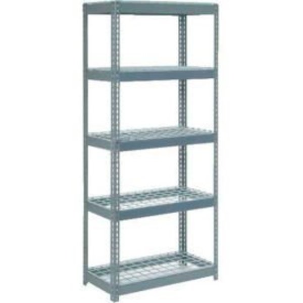 Global Equipment Extra Heavy Duty Shelving 36"W x 24"D x 84"H With 5 Shelves, Wire Deck, Gry 717431